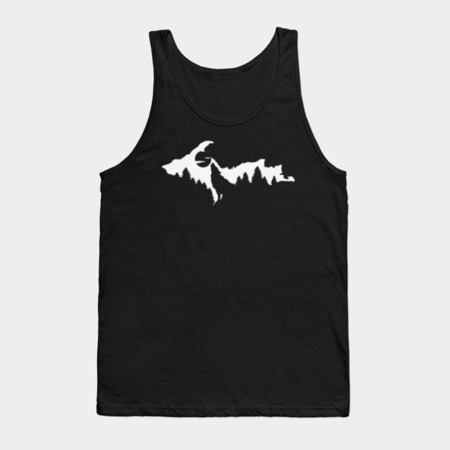 Upper Peninsula Wolf Howling at The Moon Merch Tank Top by The Yooper Life